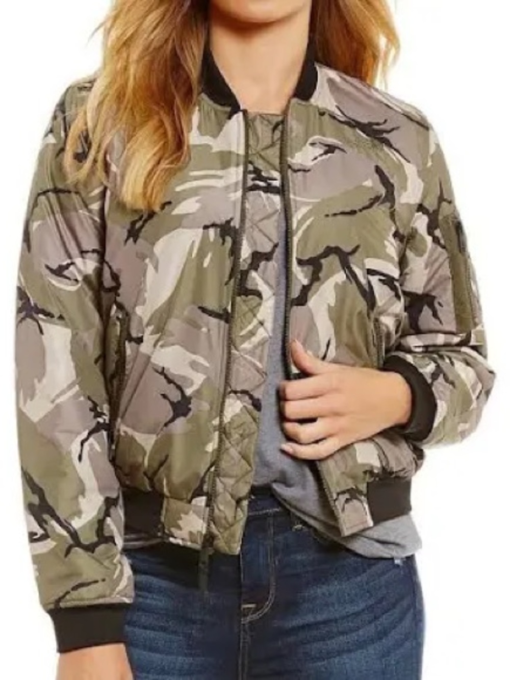The North Face Olive Camo Bomber Jacket
